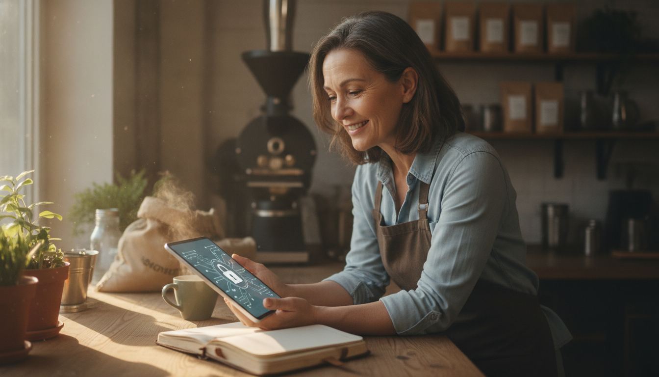 Business owner reviewing a Stripe verification request securely