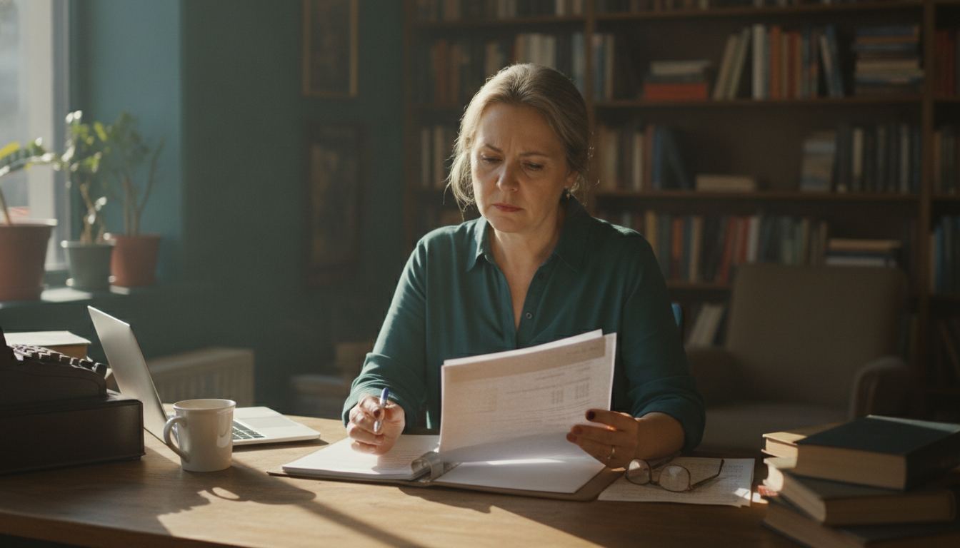 Business owner reviewing a merchant processing fee proposal