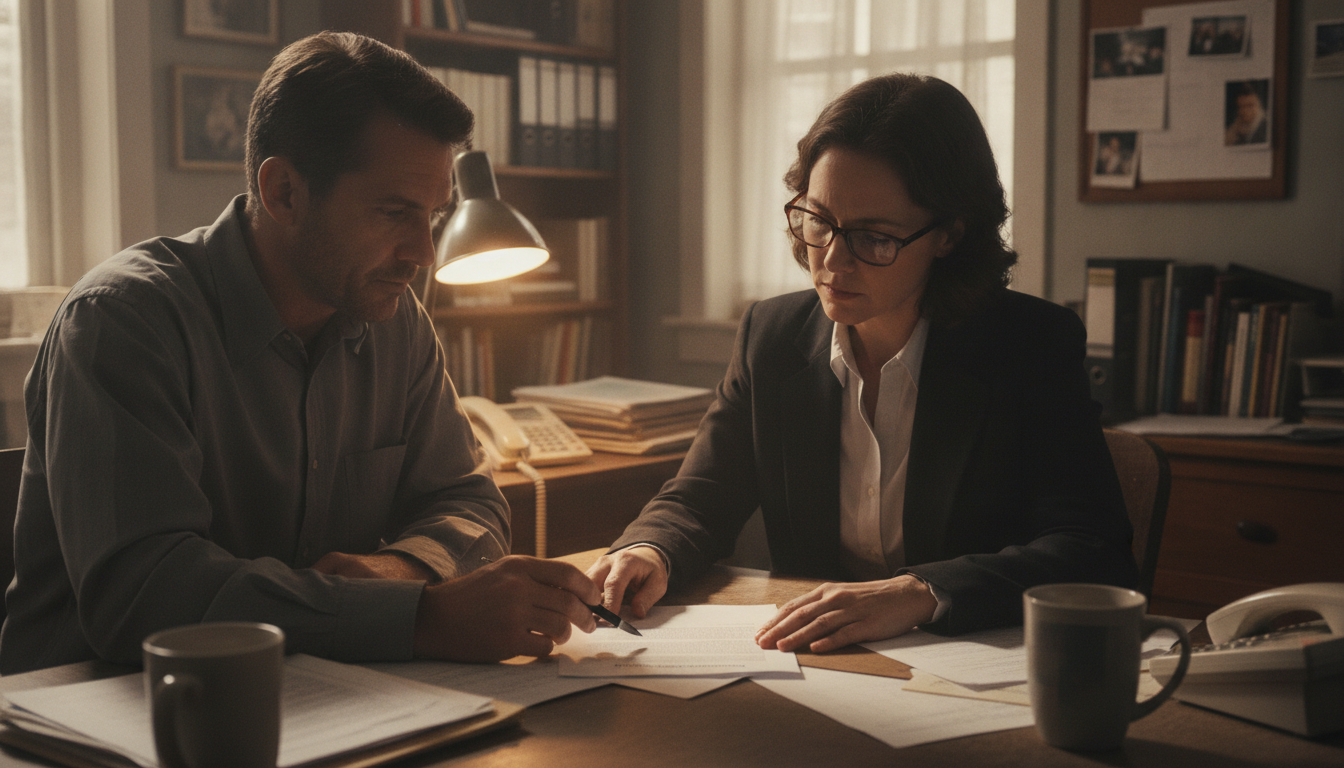 A business owner reviewing a merchant services agreement before signing